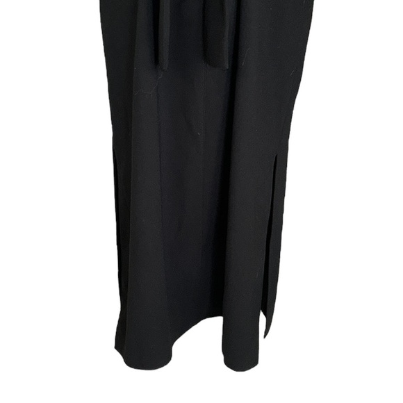 Zara Black Tie Waist Bow Detail Sheath Midi Dress - M - Picture 8 of 16